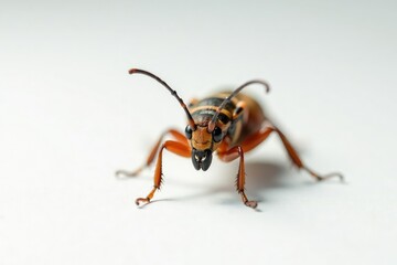 Close-up of single insect on plain white background, clean, wildlife