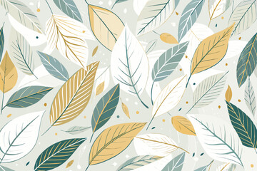 vector of Close-up of a white background with lots of leaves scattered across it. The leaves are thin and delicate, and the overall mood of the picture is calm and peaceful