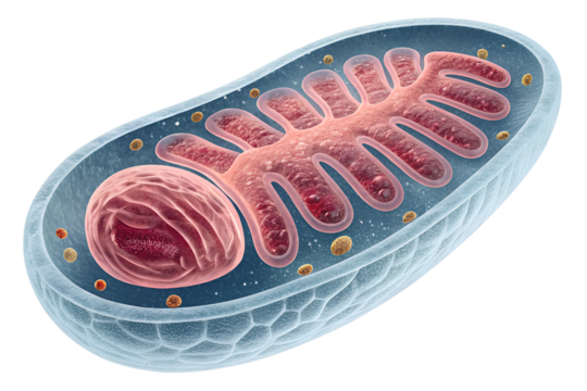 A virtual image from a science journal humans mitochondria isolated on transparent background.png