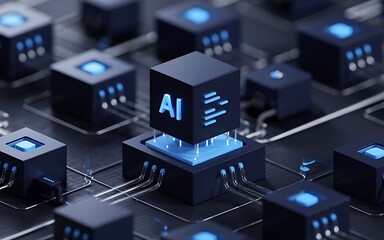 AI Deep Learning, Large Language Model Feeding Data to AI Computing Unit Abstract Versatile