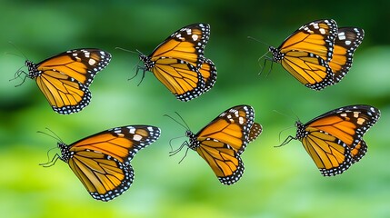 Fototapeta premium Monarch Butterflies in Flight.