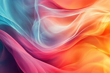 Fototapeta premium Abstract flowing colorful waves blending red and blue tones for background