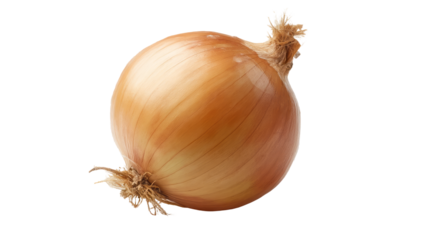 a single raw yellow onion, a culinary essential. isolated on transparent background	