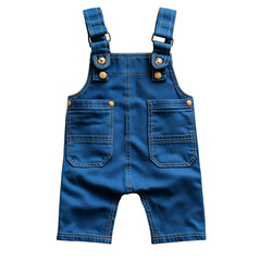 Navy Blue Overalls with Adjustable Straps Isolated on Transparent Background