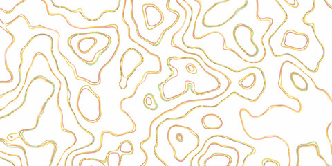 Abstract wavy curve geography topography lines contours map background. Topography white wave lines vector background. 
