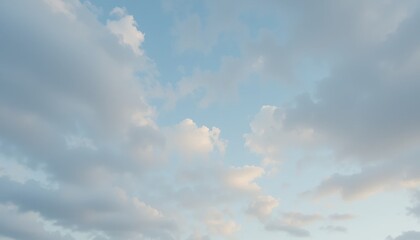 Fototapeta premium Serene Sky Soft Clouds and Gentle Blue Hues, Nature Photography