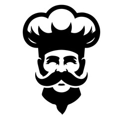 cook vector silhouette on white background