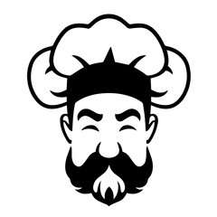 cook vector silhouette on white background