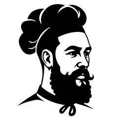 cook vector silhouette on white background