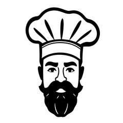 cook vector silhouette on white background