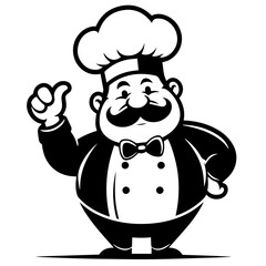 Cook vector silhouette on white background