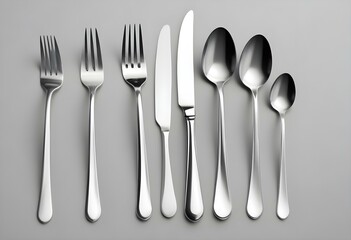 Fork, spoon and knife isolated on white background