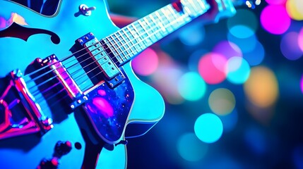 Naklejka premium Electric Guitar Music Bokeh