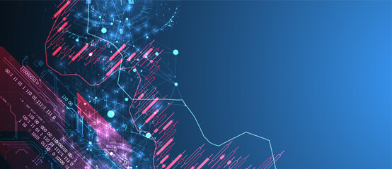 Financial trade concept. Stock market and exchange. Candle stick graph chart.