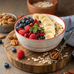 bowl of muesli with berries