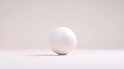 A single, smooth white egg rests on a pale pink surface. The image is simply composed, with the egg as the central focus against a minimalist background. The lighting is soft and even, creating a cle