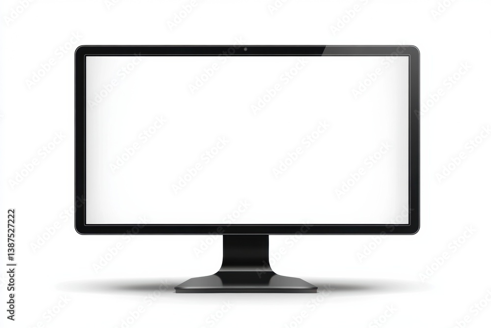 Fototapete sleek desktop monitor featuring bright white screen in minimalistic workspace with soft shadows and 