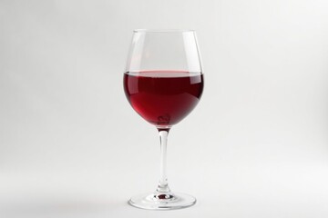 A glass of red wine against a stark white backdrop, crimson, stemware