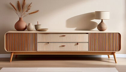 beige long modern cabinet mid century minimalist furniture