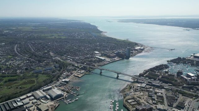 Aerial view of the city of Southampton Hampshire England
