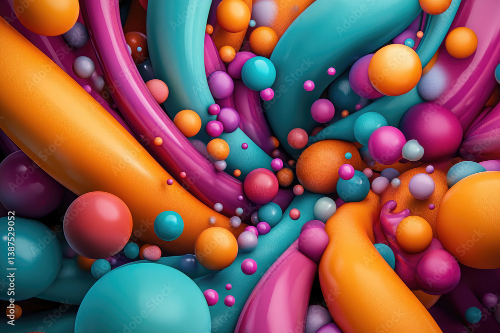 Poster dynamic collision of abstract creativity vibrant colors and patterns in an illustrative burst digita