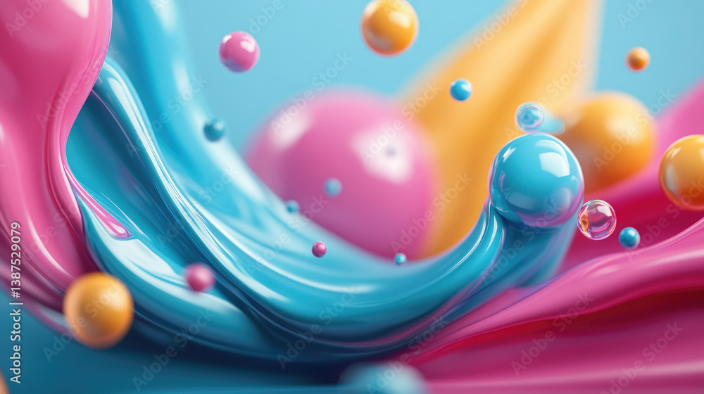Poster flowing thoughts and abstract creativity a colorful illustration of imagination in an artistic envir