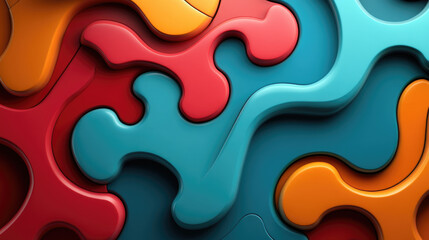 Crafting abstract creation puzzle pieces into a masterpiece illustration digital studio graphic art creative environment close-up viewpoint artistic concept