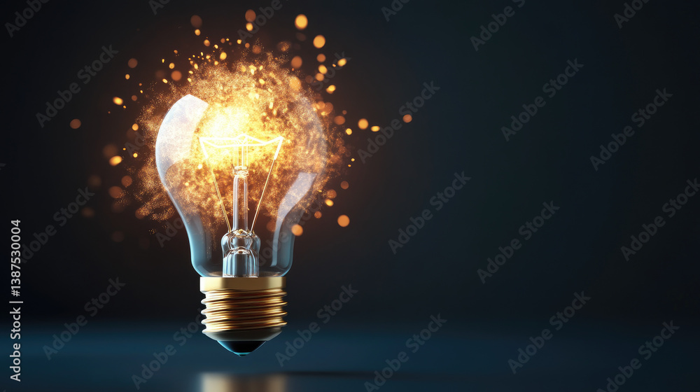 Poster illuminating conceptual thinking a dynamic explosion of ideas illustration in a creative workspace e