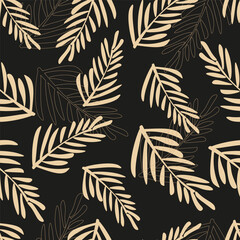 vector seamless pattern with leaves