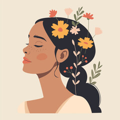Girl with flowers in her hair