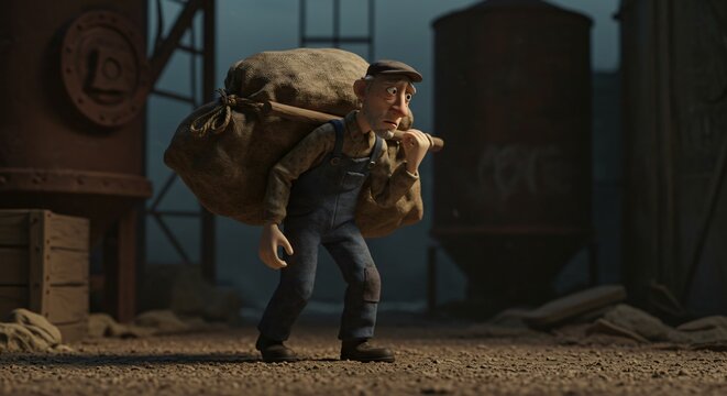 animation labor day event workers employees labors hard-work