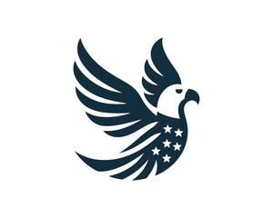 American Eagle logo design icon symbol vector illustration. Eagle Bird Vector