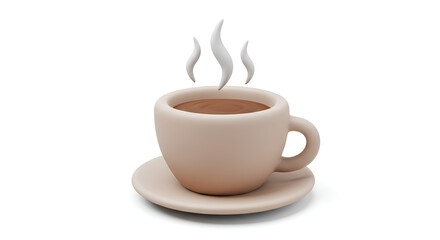 Obraz premium A detailed studio shot of a warm cup of coffee with steam rising from it.