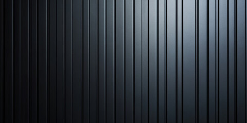 Sleek dark grey wall with vertical metal panels, showcasing glossy finish that adds modern touch to any space. texture creates sophisticated atmosphere
