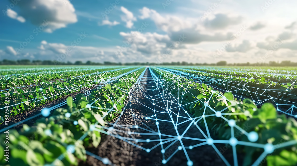 Poster an ai powered system optimizing agricultural processes by analyzing crop data, ai-assisted pest dete