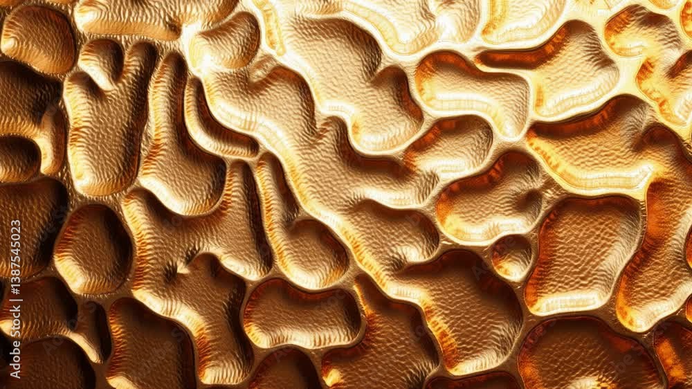 Poster Dynamic ripple effects on metallic gold and copper surfaces with varied textures and patterns