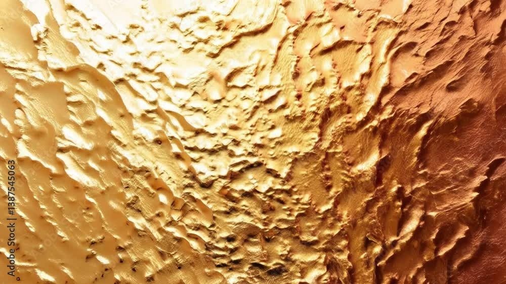 Poster Dynamic ripple effects on metallic gold and copper surfaces with varied textures and patterns