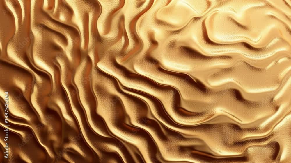Poster Dynamic ripple effects on metallic gold and copper surfaces with varied textures and patterns