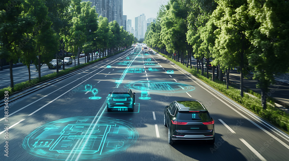 Poster an ai powered system optimizing autonomous vehicles by analyzing traffic data, ai-assisted route pla