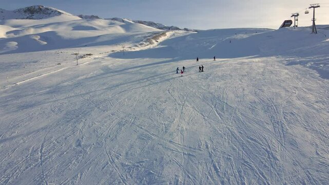 Aerial drone view of Ergan Mountain Ski Center