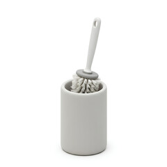 Fototapeta premium Modern minimalist grey ceramic toilet brush and holder.