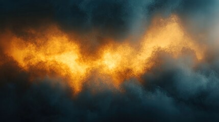 Fototapeta premium Fiery Sunset Cloudscape: A Dramatic Celestial Display
