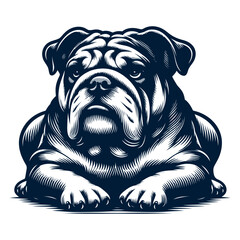 Bulldog vector and illustration.
