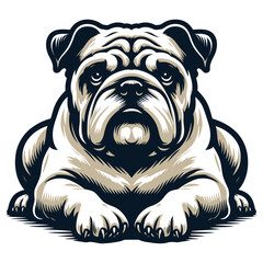 Bulldog vector and illustration.