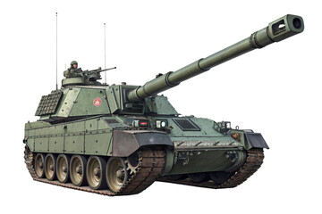 Modern towed artillery png psd isolated on transparent background.png