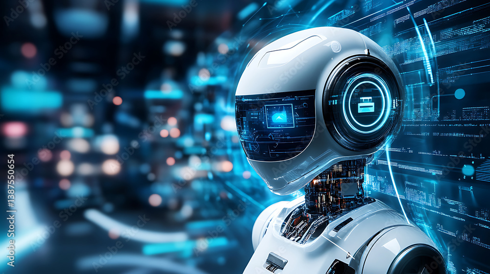 Poster an ai powered system optimizing customer service by analyzing communication data, ai-assisted chatbo