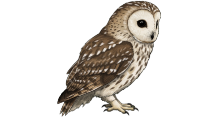 Cartoon Owl Standing Alone