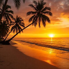Fototapeta premium sunset at the beach