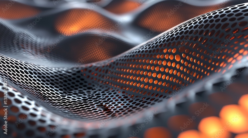 Aufkleber abstract metal mesh wave: a digital rendering of a textured surface