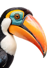 Fototapeta premium Close up of the head of a toucan isolated on white background